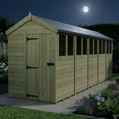 5 x 20 Apex Shed Tanalised (Single Door, With Windows) 2