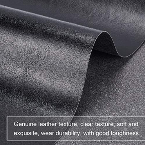 PU Leather Roll Black Solid Color 13x55 Inch 0.4mm Thick 1