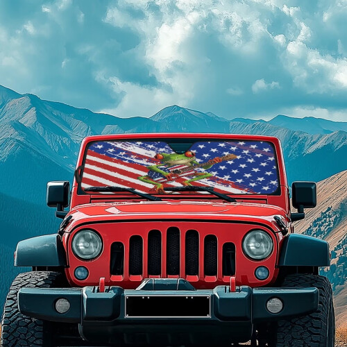 Windshield Sun Shade for Jeep Wrangler and Gladiator 2
