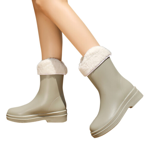 Women's Punk Short Rain Boots Cotton Lining Arch Support 2