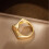 Women's Gold Silver Chunky Open Ring Adjustable 4