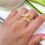 Women's Gold Silver Chunky Open Ring Adjustable 5