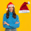 Santa Hat Embroidered Personalized Red Polyester Adult Size 6