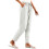 Women's Cotton Linen Pants Solid Color Wide Leg with 8