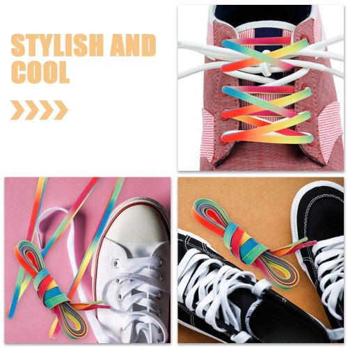 Gradient Waxed Shoelaces for Hockey Shoes Flat Polyester 2 2