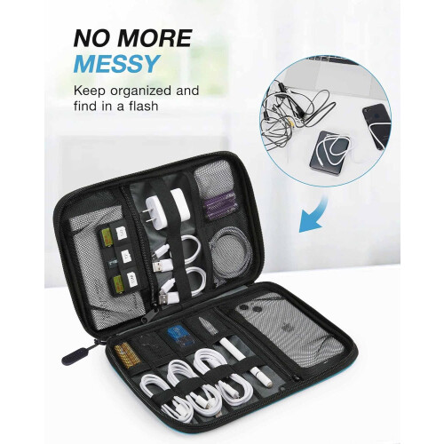 Electronics Organizer Travel Case Black Small 1
