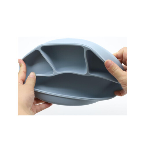 Baby Suction Cup Bowl Divided Silicone Feeding Dish 2