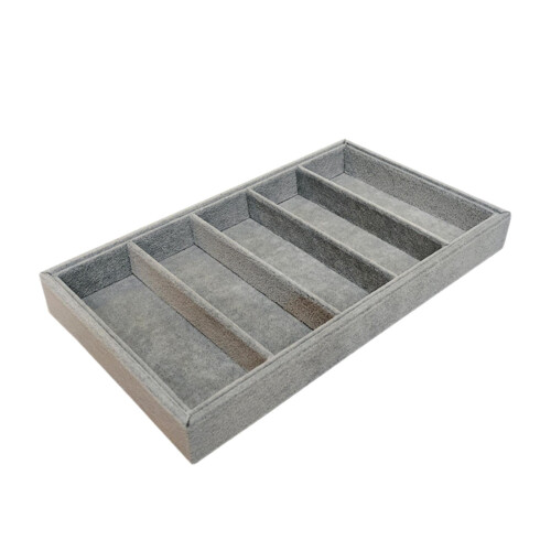 Glasses Display Tray Grey MDF 5-Grid Organizer 1