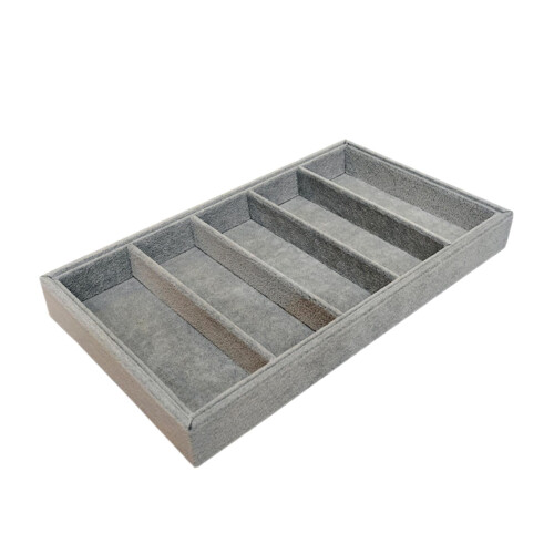 Glasses Display Tray Grey MDF 5-Grid Organizer 2