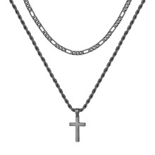 Cross Necklace Stainless Steel Rope Chain Pendant