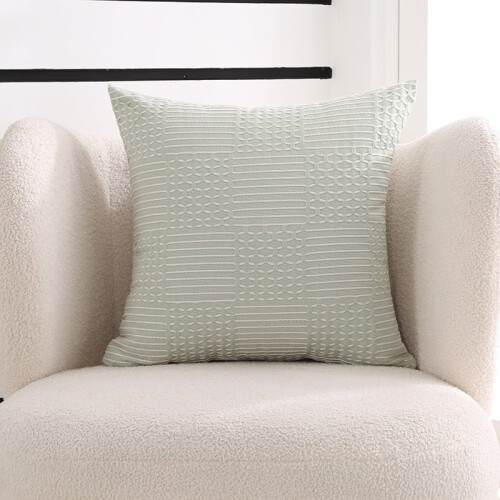 Throw Pillow Nordic Style Green Geometry Square 18 inches