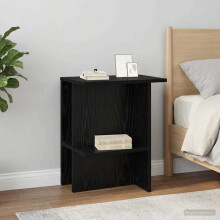 vidaXL Coffee Table 2 pcs Black Oak 40 x 30 x 49 cm Engineered Wood
