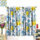 Watercolor Lemon Kitchen Curtains Rustic Blue Tile 2