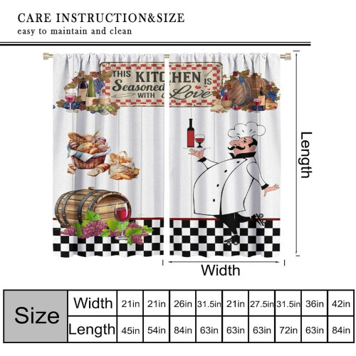 Chef Curtains Rustic Wood Design Wine Red Thermal Drapes 2 2