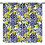 Lemon Leaf Curtains Blue Tile Print 55" W x 39" L 1