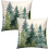 Conjunto de 2 capas de almofada natalinas 60x60cm (24x24 polegadas) - Floresta de Inverno 2