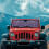 Purple leopard print windshield sun shade for Jeep Wrangler 3