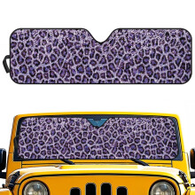 Purple leopard print windshield sun shade for Jeep Wrangler