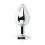 Toosh Silver Metal Butt Plug Large Pink Stone 1