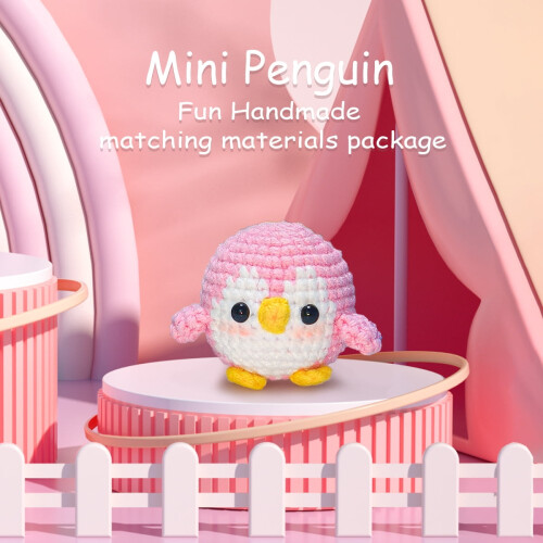 Kids Crochet Kit Penguin DIY with Guide and Video Tutorials