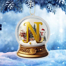 Yellow Crystal Acrylic Christmas Tree Letters 12 pcs