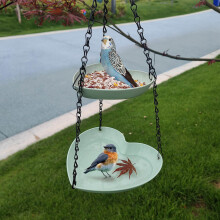 Double Layer Hanging Bird Bath Bowl Weather-Resistant for