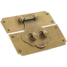 Golden Brass Hasp Latch Vintage Carved Design 1 Piece