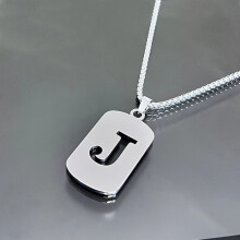 Retro Letter Pendant Necklace Adjustable Chain 1 PC