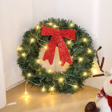 Pre-Lit Christmas Wreath 12 Inch Battery Operated Green