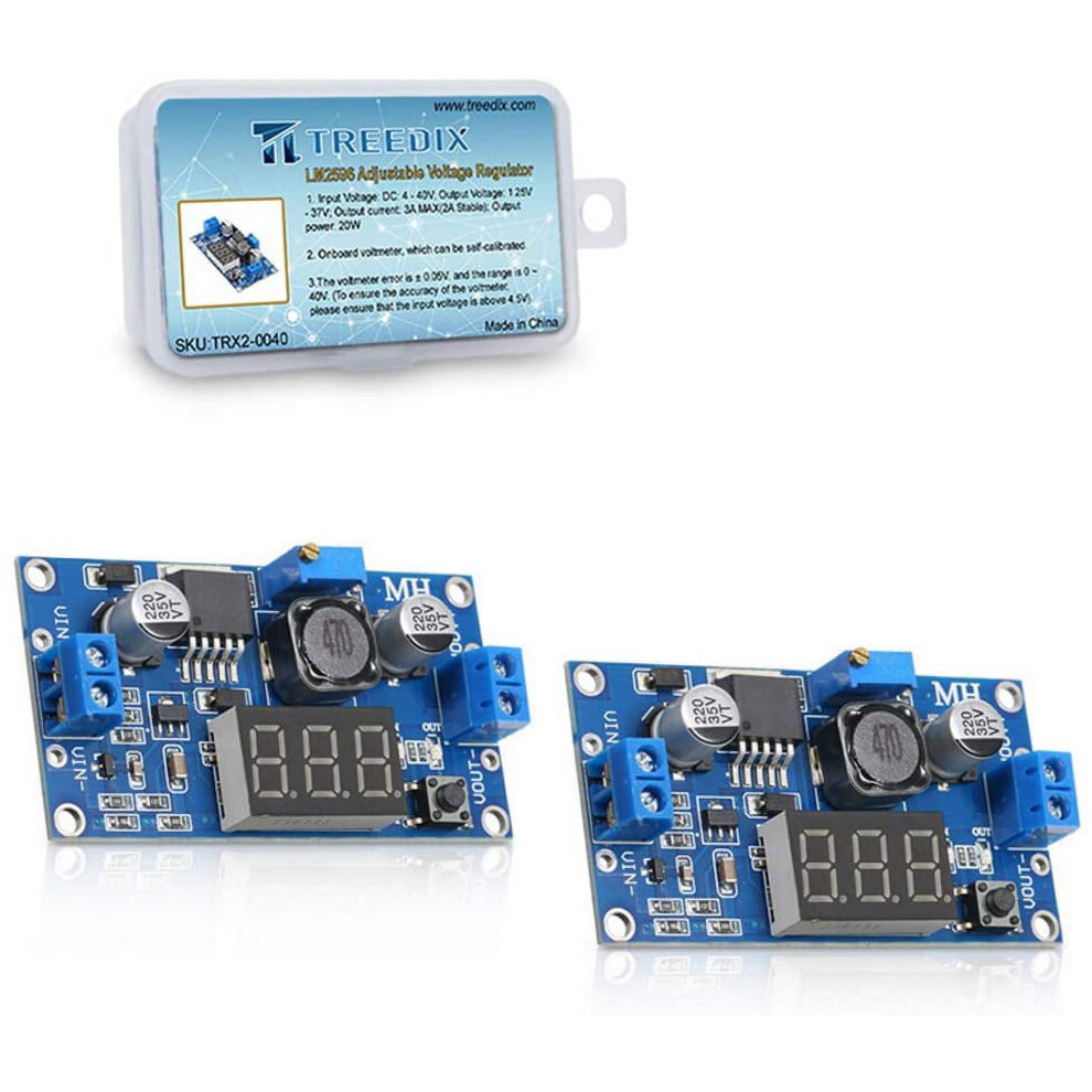 Lm2596 Adjustable Dc-Dc Voltage Regulator With Voltmeter 9043876555558
