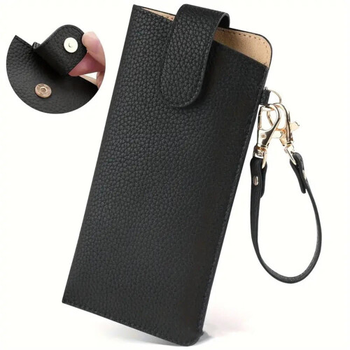 Eyeglass Case Soft Leather Portable Slim Travel Pouch for