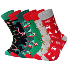 Christmas Socks for Men Colorful Novelty Crew Socks 6 Pairs