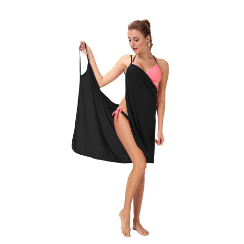 Women's Beach Cover Up Dress Spaghetti Strap Backless Wrap