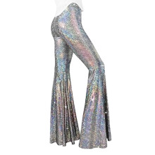 Women's Sequined Flared Pants High Waist Wide Leg