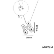 Bubble Letter Necklace Women's Dainty Initial Pendant