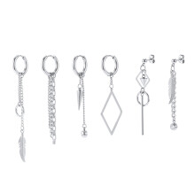 Punk Cross Hoop Earrings Set 6 Pieces