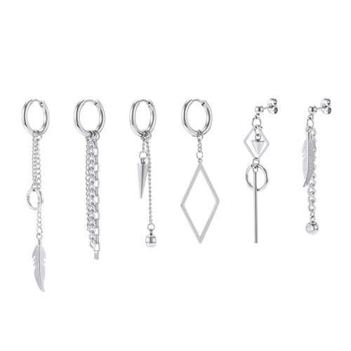 Punk Cross Hoop Earrings Set 6 Pieces