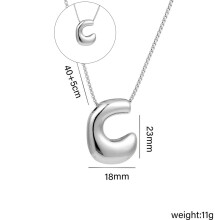 Bubble Letter Necklace Women's Dainty Initial Pendant