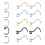 Nose Hoop Ring Set Rose Gold Black 15 pcs 1