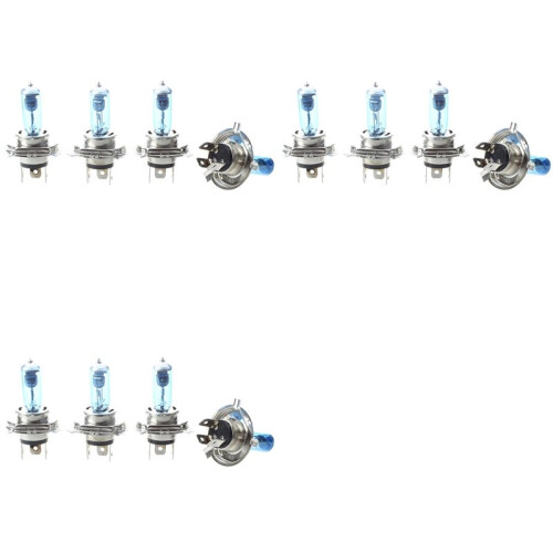 12 Lamps Halogen Bulbs Car Headlights H4 White Light 100W 12V
