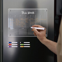 Acrylic Magnetic Dry Erase Calendar Board with 6 Markers