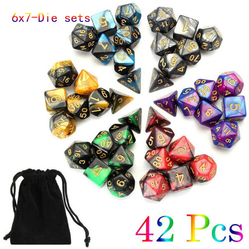 DODOING Polyhedral Dice Set 42-Piece D&D RPG