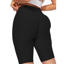Pantaloni scurți de yoga cu talie înaltă pentru femei, cu ridicare a feselor și...