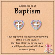 Women's Cross Earrings for Communion and Baptism