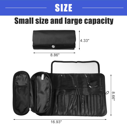 Travel Makeup Bag Waterproof Black 1 Pc 2