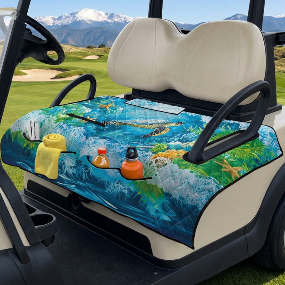 Golf Cart Seat Cover Universal 2-Seater Sea Turtle Blue 9043876581007