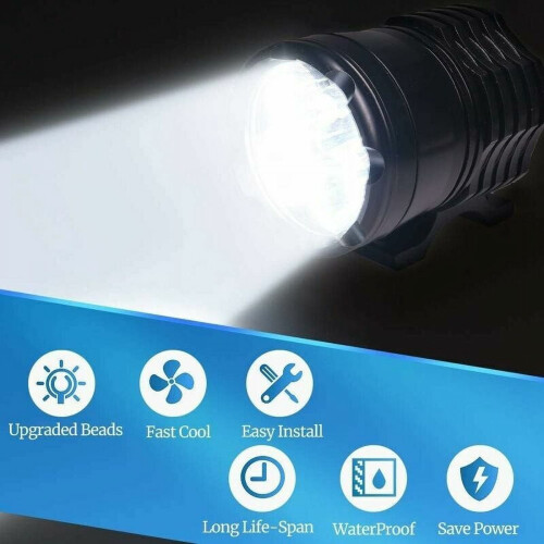 Round LED Motorcycle Driving Light 10W Aluminum Shell 2