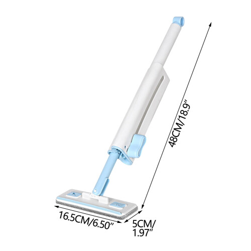 Compact Flat Mop with 360 Rotating Head and Scrub Brush 1