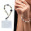 Beaded Phone Wrist Strap Black Gold Women 1 Pack 3
