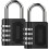 Long Shackle Combination Padlock 4-Digit Resettable 2-Pack 1